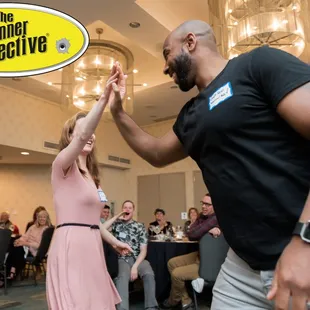 a man and a woman dancing
