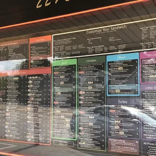 a menu on the outside of a restaurant