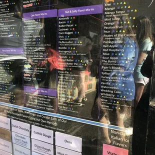 the menus on the window of a restaurant
