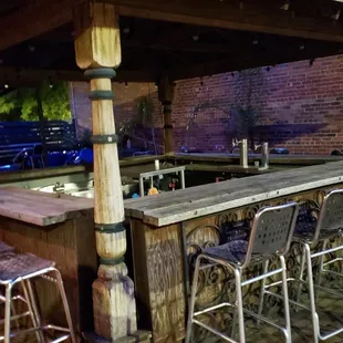 Nov 2019: The outside bar-- not open yet. It&apos;s really not crooked-- that&apos;s just the whiskey:-)