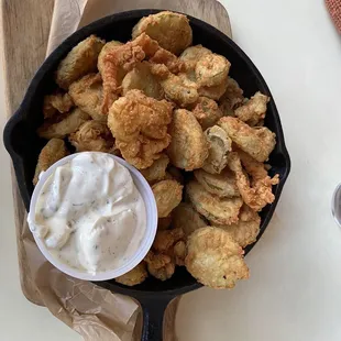Fried pickles and peppers