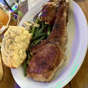 Pan Fried Tomahawk Chop