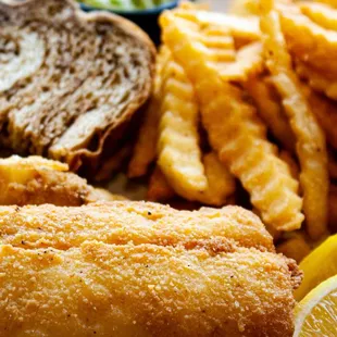 a plate of fish and chips