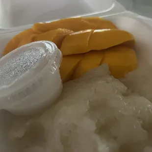 Mango Sticky Rice (with 2 bites missing).