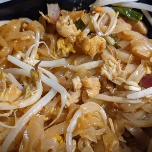 Pad Thai w non existent chicken. I can't imagine they would serve this to walk-in customers.