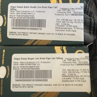 Live resin cartridges