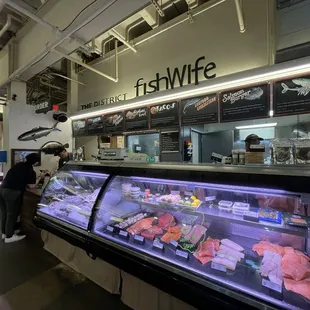 customers in the fish market