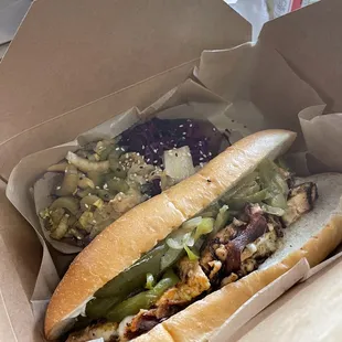 Salmon cheesesteak with Asian relish