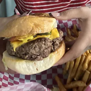 Cheese Burger - was more like a delicious MEGA Burger! French fries were perfectly crispy on the outside while soft on the inside.