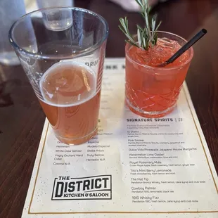 Beer and a tequila drink -they both were good