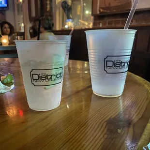 My drink on the left and the drink everyone else got on the right.... Very judge here