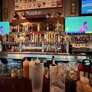 the bar and the televisions