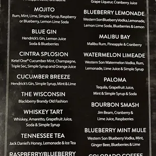 Cocktail Menu