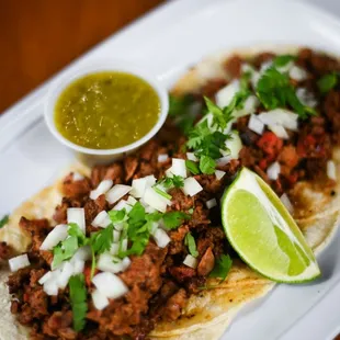 a plate of tacos