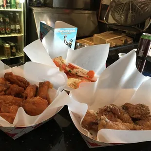 Buffalo and Garlic Parmesan wings