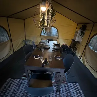Private yurt to dine in