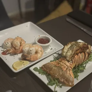 Lobster Tail and Shrimp Cocktail