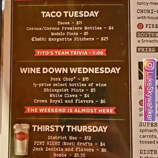 menu