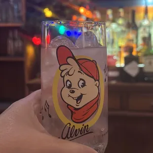 The cutest water glasses! Alvin!!!!