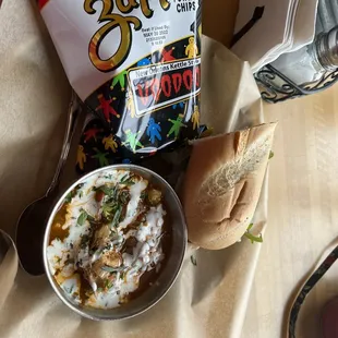 Pork Green Chili and Turkey sandwich lunch special