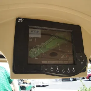 GPS.  Sadly they removed the electronic scorecard feature though =\