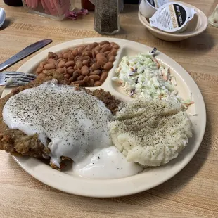 Chicken fry again. The chocolate cake was delicious!