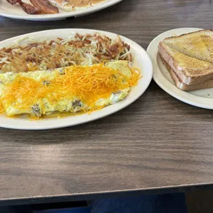 The food was good flavored but the hash browns were cold and the omelette wasn&apos;t hot.