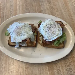 2 egg over easy breakfast sandwich..