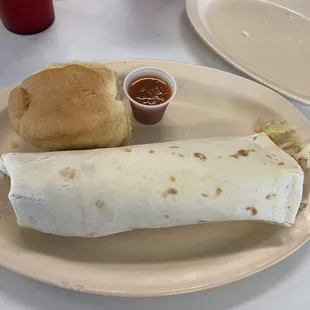 Breakfast burrito Homemade biscuit