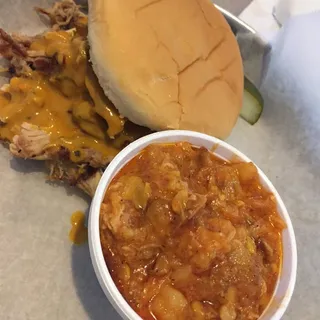 Pulled Pork BBQ Sandwich with Red Slaw