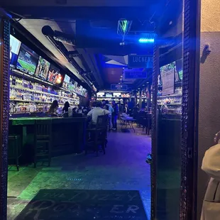 the inside of a bar