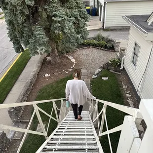 Back steps from the private terrace of the Doc's Inn.