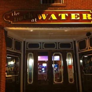 the entrance to the restaurant