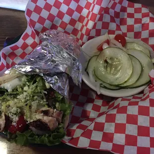 Greek Chicken Gyro with Cucumber Salad