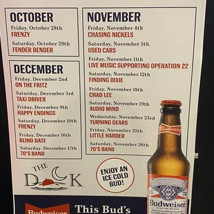 band schedule
