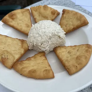Crab dip and pita bread appetizer special