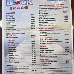 sushi and sashimi, menu