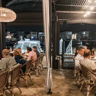 Beautiful interior restaurant ambiance with waterfront views
