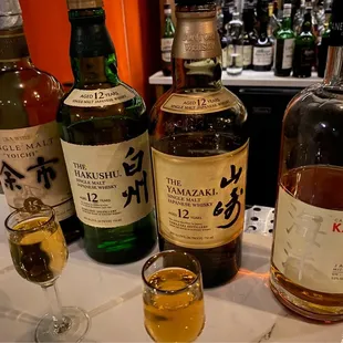 Japanese whiskey flight.