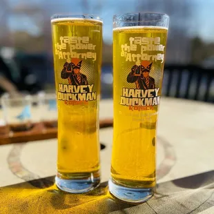 two glasses of beer