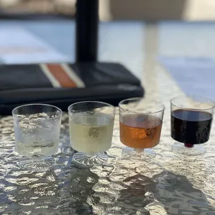 Sampling of the four wines available.