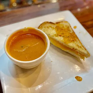 I should note, this amazing grilled cheese sandwich is half finished (I was hungry!). Truly some of the best tomato soup