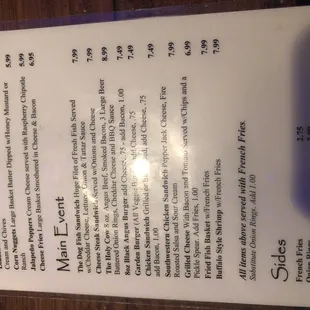 menu