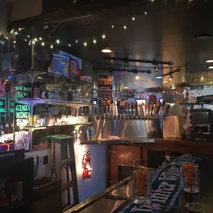 the bar area of a restaurant