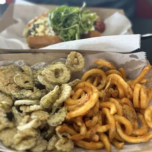 Stinger  Fried pickles  Curly fries