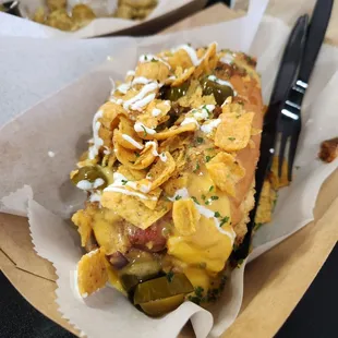 Frito pie dog