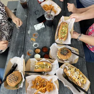 a table full of food