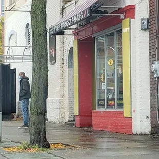 He's wondering why the hot dog place is closed and where to go now for lunch