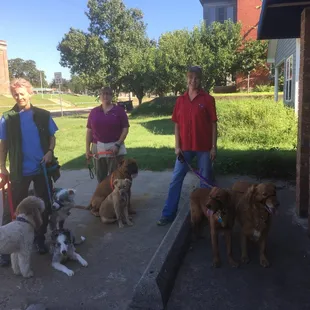 Day Trainers on a walk and learn.