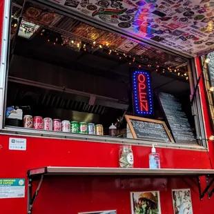 A welcoming, eye-catching cart in the corner of the pod